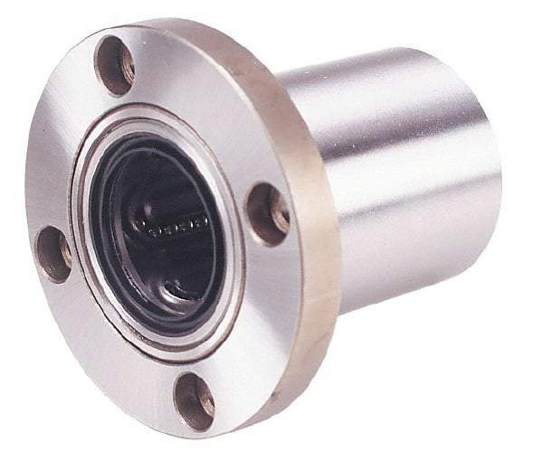 Value Collection - 5/8" ID, Round Flanged Double Linear Bearing - 1-1/8" OD - Best Tool & Supply