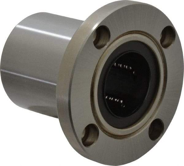 Value Collection - 1-1/4" ID, Round Flanged Single Linear Bearing - 2" OD - Best Tool & Supply