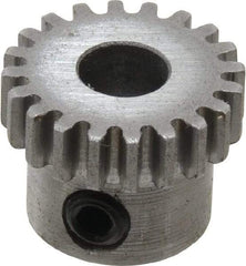 Boston Gear - 32 Pitch, 5/8" Pitch Diam, 20 Tooth Spur Gear - 0.188" Face Width, 1/4" Bore Diam, 0.52" Hub Diam, 14.5° Pressure Angle, Steel - Best Tool & Supply