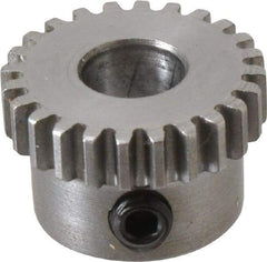 Boston Gear - 32 Pitch, 3/4" Pitch Diam, 24 Tooth Spur Gear - 0.188" Face Width, 5/16" Bore Diam, 0.64" Hub Diam, 14.5° Pressure Angle, Steel - Best Tool & Supply