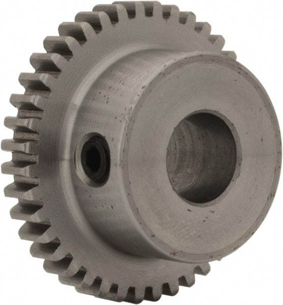 Boston Gear - 32 Pitch, 1-1/4" Pitch Diam, 40 Tooth Spur Gear - 0.188" Face Width, 3/8" Bore Diam, 0.88" Hub Diam, 14.5° Pressure Angle, Steel - Best Tool & Supply