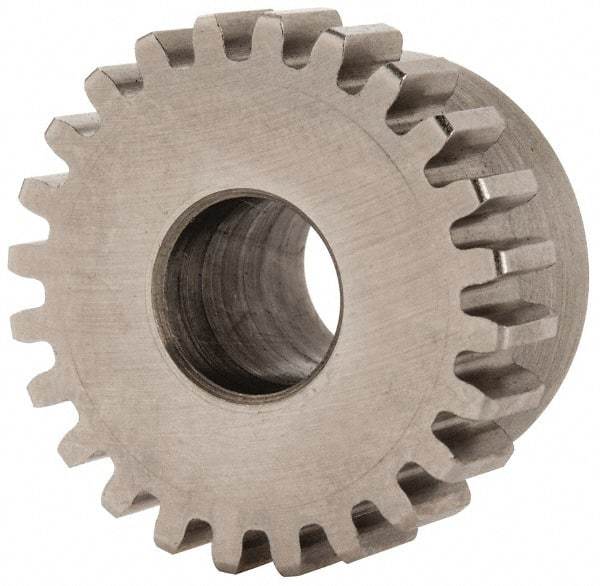 Boston Gear - 24 Pitch, 1" Pitch Diam, 24 Tooth Spur Gear - 1/4" Face Width, 3/8" Bore Diam, 0.87" Hub Diam, 14.5° Pressure Angle, Steel - Best Tool & Supply