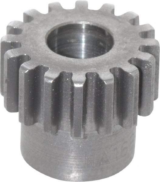 Boston Gear - 20 Pitch, 0.8" Pitch Diam, 16 Tooth Spur Gear - 3/8" Face Width, 3/8" Bore Diam, 0.66" Hub Diam, 14.5° Pressure Angle, Steel - Best Tool & Supply