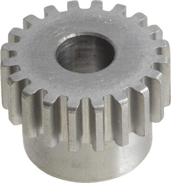 Boston Gear - 20 Pitch, 1" Pitch Diam, 20 Tooth Spur Gear - 3/8" Face Width, 3/8" Bore Diam, 0.84" Hub Diam, 14.5° Pressure Angle, Steel - Best Tool & Supply