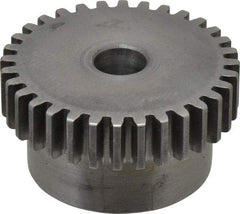 Boston Gear - 20 Pitch, 1.6" Pitch Diam, 32 Tooth Spur Gear - 3/8" Face Width, 3/8" Bore Diam, 1.32" Hub Diam, 14.5° Pressure Angle, Steel - Best Tool & Supply