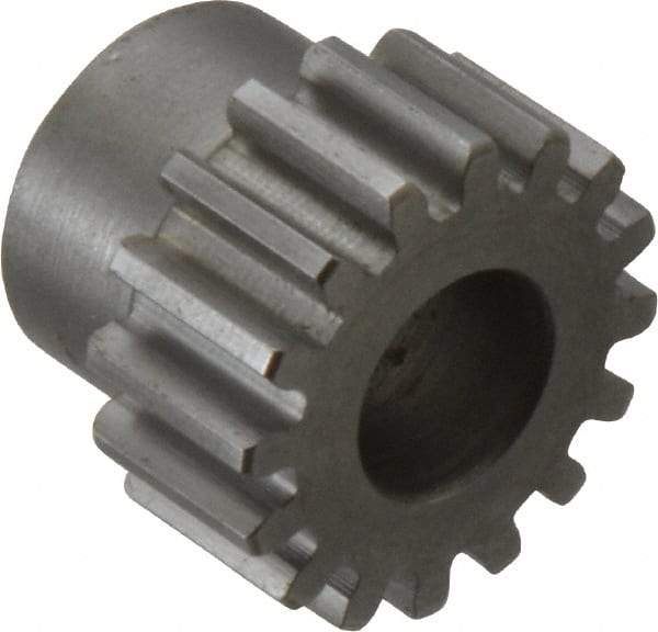 Boston Gear - 16 Pitch, 1" Pitch Diam, 16 Tooth Spur Gear - 1/2" Face Width, 1/2" Bore Diam, 0.81" Hub Diam, 14.5° Pressure Angle, Steel - Best Tool & Supply