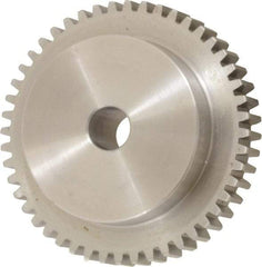 Boston Gear - 16 Pitch, 3" Pitch Diam, 48 Tooth Spur Gear - 1/2" Face Width, 1/2" Bore Diam, 2.19" Hub Diam, 14.5° Pressure Angle, Steel - Best Tool & Supply