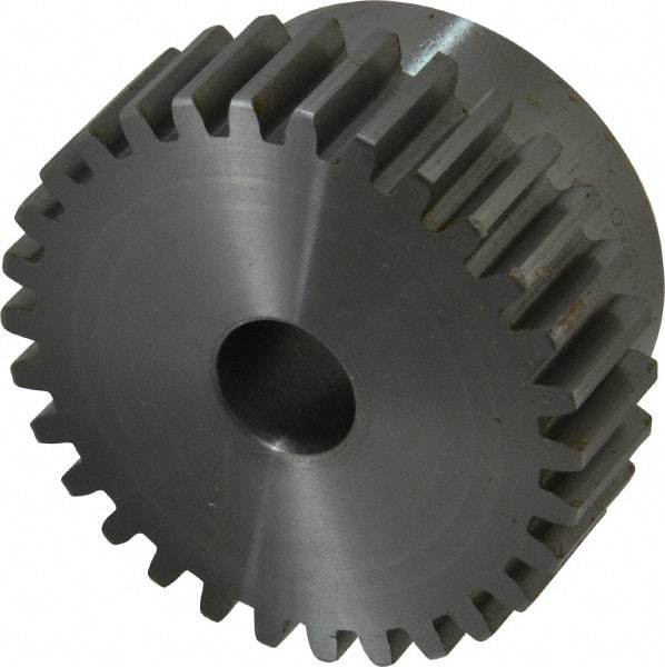 Boston Gear - 12 Pitch, 2-1/2" Pitch Diam, 30 Tooth Spur Gear - 3/4" Face Width, 5/8" Bore Diam, 2.15" Hub Diam, 14.5° Pressure Angle, Steel - Best Tool & Supply