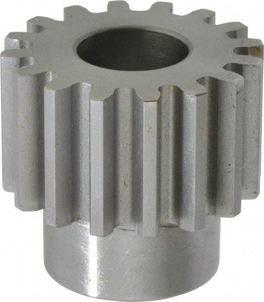 Boston Gear - 10 Pitch, 1.6" Pitch Diam, 16 Tooth Spur Gear - 1" Face Width, 3/4" Bore Diam, 1.22" Hub Diam, 14.5° Pressure Angle, Steel - Best Tool & Supply