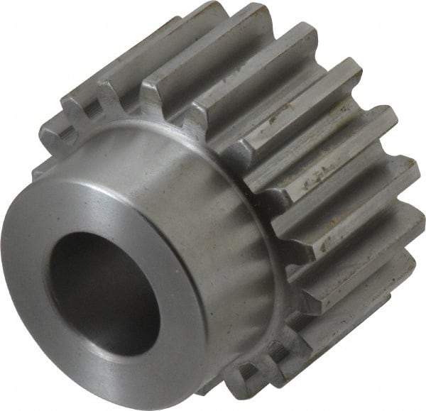 Boston Gear - 10 Pitch, 1.8" Pitch Diam, 18 Tooth Spur Gear - 1" Face Width, 3/4" Bore Diam, 1.42" Hub Diam, 14.5° Pressure Angle, Steel - Best Tool & Supply