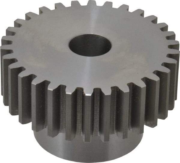 Boston Gear - 10 Pitch, 3" Pitch Diam, 30 Tooth Spur Gear - 1" Face Width, 3/4" Bore Diam, 2.02" Hub Diam, 14.5° Pressure Angle, Steel - Best Tool & Supply