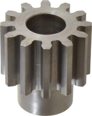 Boston Gear - 6 Pitch, 2" Pitch Diam, 12 Tooth Spur Gear - 1-1/2" Face Width, 1" Bore Diam, 1.46" Hub Diam, 14.5° Pressure Angle, Steel - Best Tool & Supply