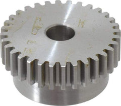 Boston Gear - 16 Pitch, 2" Pitch Diam, 32 Tooth Spur Gear - 0.313" Face Width, 1/2" Bore Diam, 1.7" Hub Diam, 14.5° Pressure Angle, Steel - Best Tool & Supply