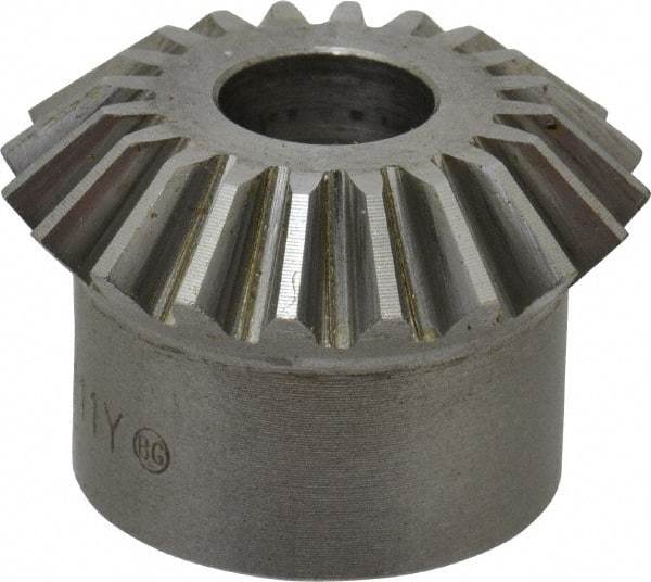 Boston Gear - 16 Pitch, 1-1/4" Pitch Diam, 20 Tooth Miter Gear - 0.28" Face Width, 7/16" Bore Diam, 1" Hub Diam, 20° Pressure Angle, Steel - Best Tool & Supply