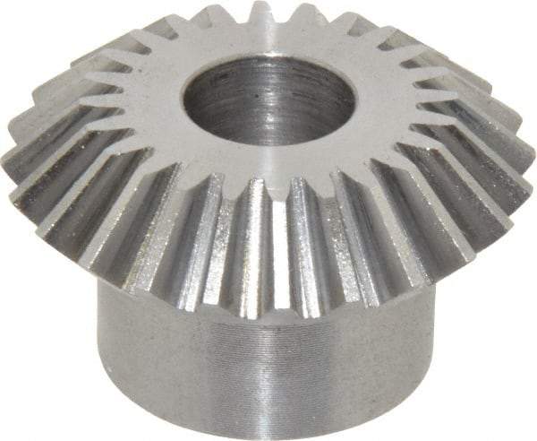 Boston Gear - 16 Pitch, 1-1/2" Pitch Diam, 24 Tooth Miter Gear - 0.32" Face Width, 1/2" Bore Diam, 1" Hub Diam, 20° Pressure Angle, Steel - Best Tool & Supply