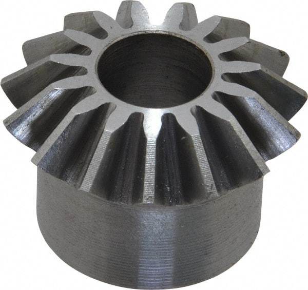 Boston Gear - 12 Pitch, 1-1/4" Pitch Diam, 15 Tooth Miter Gear - 0.29" Face Width, 1/2" Bore Diam, 1" Hub Diam, 20° Pressure Angle, Steel - Best Tool & Supply