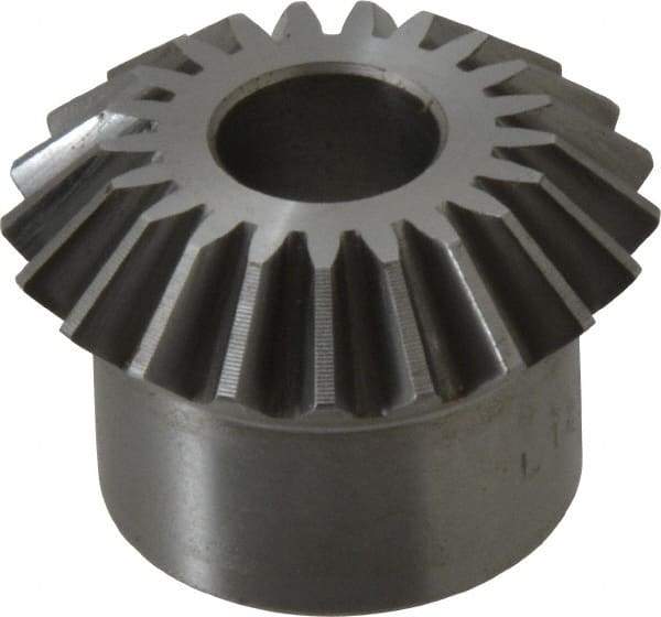 Boston Gear - 12 Pitch, 1-3/4" Pitch Diam, 21 Tooth Miter Gear - 0.4" Face Width, 5/8" Bore Diam, 1.38" Hub Diam, 20° Pressure Angle, Steel - Best Tool & Supply