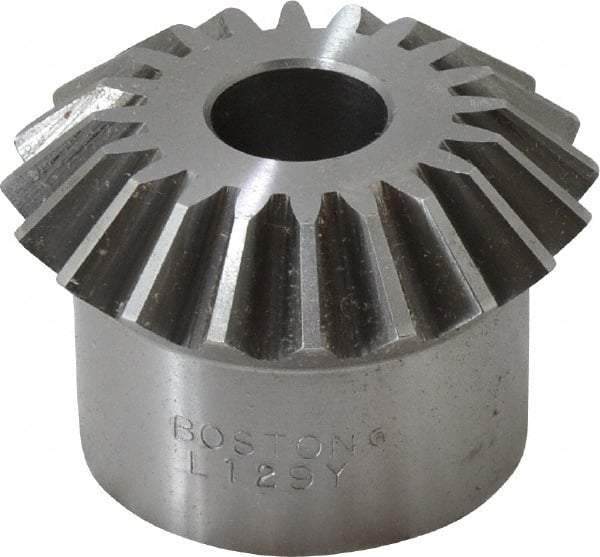 Boston Gear - 10 Pitch, 2" Pitch Diam, 20 Tooth Miter Gear - 0.45" Face Width, 5/8" Bore Diam, 1.62" Hub Diam, 20° Pressure Angle, Steel - Best Tool & Supply