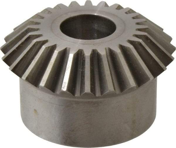 Boston Gear - 8 Pitch, 3" Pitch Diam, 24 Tooth Miter Gear - 0.68" Face Width, 1" Bore Diam, 2-1/2" Hub Diam, 20° Pressure Angle, Steel - Best Tool & Supply