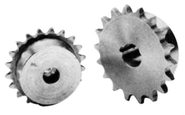 U.S. Tsubaki - 17 Teeth, 3/8" Chain Pitch, Chain Size 35, Finished Bore Sprocket - 5/8" Bore Diam, 2.041" Pitch Diam, 2.23" Outside Diam - Best Tool & Supply