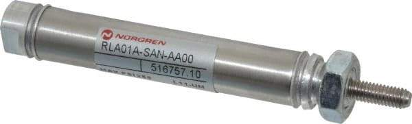 Norgren - 1" Stroke Single Acting Air Cylinder - 10-32 Port, 10-32 Rod Thread - Best Tool & Supply