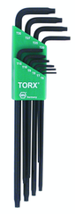 10 Piece - T6; T7; T8; T9; T10; T15; T20; T25; T27; T30 - Torx Long Arm L-Key Set - Best Tool & Supply