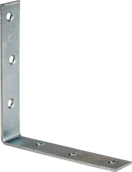 Value Collection - 5" Long x 1" Wide, Steel, Corner Brace - Zinc Plated - Best Tool & Supply