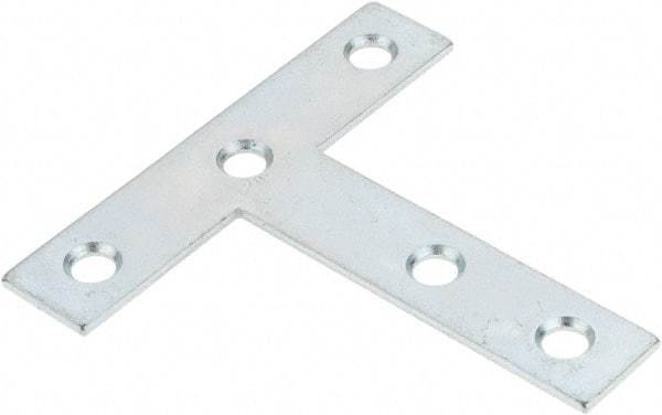 Value Collection - 3" Long x 3" Wide, Steel, Tee Plates, Brace - Zinc Plated - Best Tool & Supply