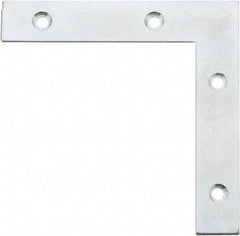 Value Collection - 5" Long x 0.870" Wide, Steel, Corner Brace - Zinc Plated - Best Tool & Supply