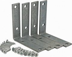 Value Collection - 3" Long x 3/4" Wide, Steel, Corner Brace - Galvanized - Best Tool & Supply