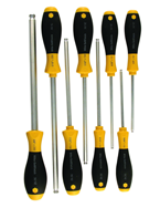 8 Piece - 1/8 - 3/8" - Ball End Hex Screwdriver MagicRing® Screw Holding SoftFinish® Cushion Grip - Best Tool & Supply