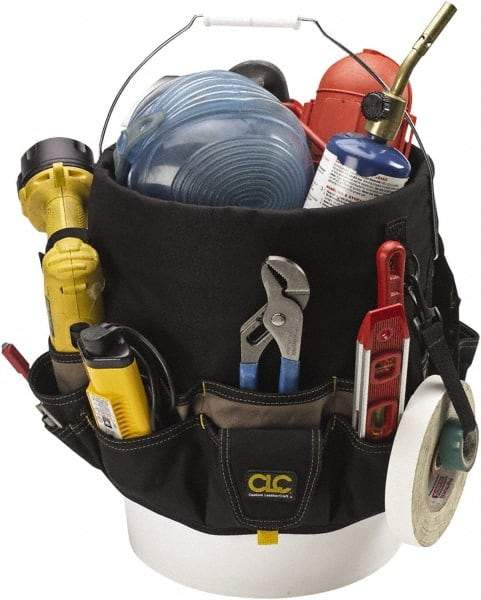 CLC - 48 Pocket Black & Brown Polyester Bucket Tool Organizer - 4" Deep - Best Tool & Supply