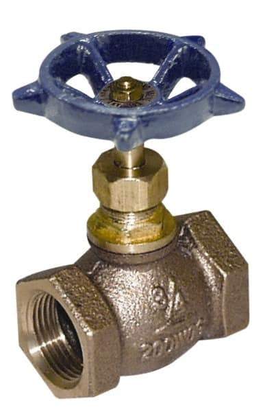 Legend Valve - 1-1/4" Pipe, FNPT Ends, Lead Free Brass Rising Stem Globe Valve - Lead Free Brass Disc, Threaded Bonnet, 200 psi WOG, 125 psi WSP, Class 125 - Best Tool & Supply