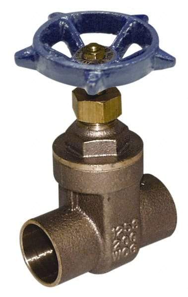 Legend Valve - 3/4" Pipe, Soldered Bronze Solid Wedge Stem Gate Valve - 200 WOG, 125 WSP, Screw-In Bonnet - Best Tool & Supply