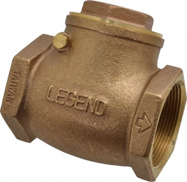 Legend Valve - 2" Brass Check Valve - Inline, FNPT x FNPT, 200 WOG - Best Tool & Supply