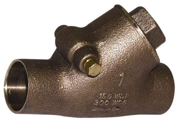 Legend Valve - 1-1/4" Bronze Check Valve - Y-Pattern, Soldered x Soldered, 300 WOG - Best Tool & Supply