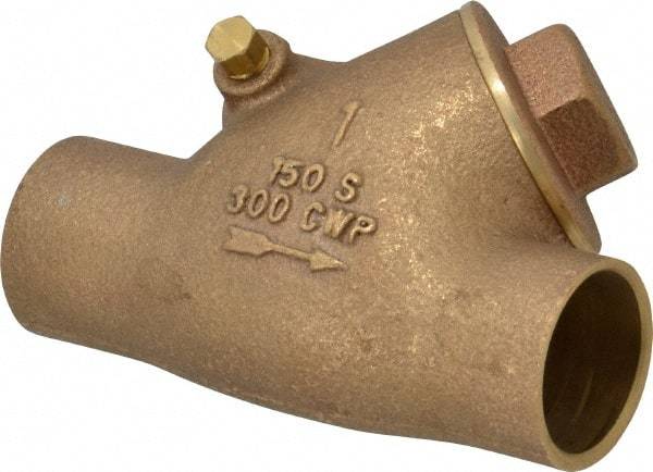 Legend Valve - 1" Bronze Check Valve - Y-Pattern, Soldered x Soldered, 300 WOG - Best Tool & Supply