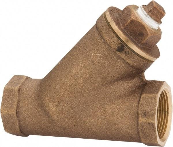 Legend Valve - 1-1/4" Pipe, FNPT Ends, Bronze Y-Strainer - 300 psi WOG Rating, 150 psi WSP Rating - Best Tool & Supply