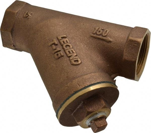 Legend Valve - 1-1/2" Pipe, FNPT Ends, Bronze Y-Strainer - 300 psi WOG Rating, 150 psi WSP Rating - Best Tool & Supply