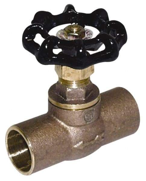 Legend Valve - 1/2" Pipe, 125 psi WOG Rating, Lead Free Brass, Stop Valve - Handwheel Handle, C x C Sweat End Connections - Best Tool & Supply