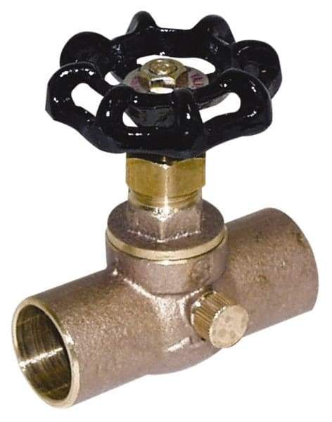 Legend Valve - 3/4" Pipe, 125 psi WOG Rating, Brass Stop & Waste Valve - Handwheel Handle, Soldered x Soldered End Connections - Best Tool & Supply