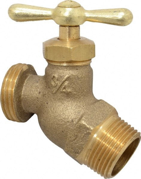 Legend Valve - 3/4" Pipe, 125 psi WOG Rating, Brass Hose Bibb, Stop Valve - Best Tool & Supply