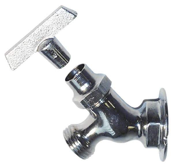 Legend Valve - 1/2" Pipe, Chrome Plated Brass Sillcock - Loosekey Handle, FNPT x GHT End Connections, 125 psi WOG Rating - Best Tool & Supply