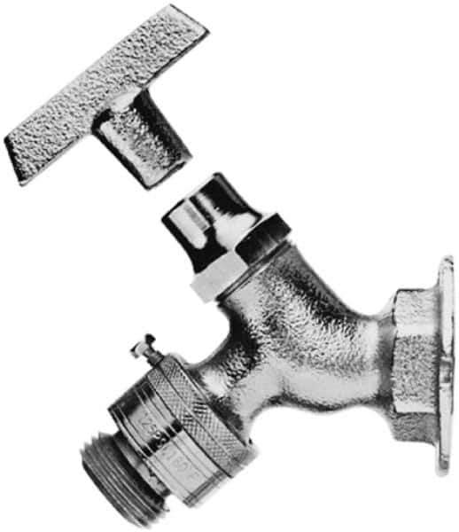 Legend Valve - 1/2" Pipe, Chrome Plated Brass Sillcock with Vacuum Breaker - Loosekey Handle, FNPT x GHT End Connections, 125 psi WOG Rating - Best Tool & Supply