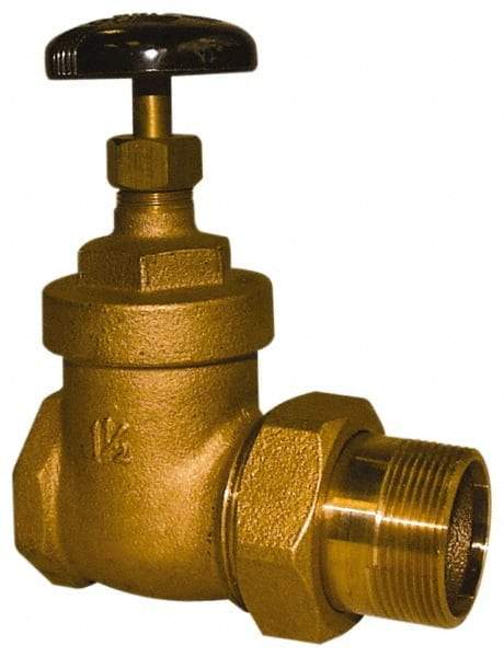 Legend Valve - 1-1/2" Pipe, 200 psi WOG Rating, FNPT x Male Union End Connections, Handwheel Steam Gate Radiator Valve - 125 psi Steam Pressure Rating, Bronze - Best Tool & Supply