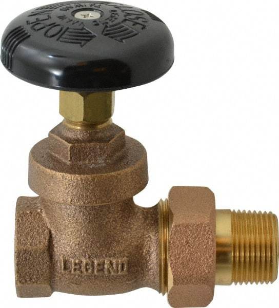 Legend Valve - 3/4" Pipe, 200 psi WOG Rating, FNPT x Male Union End Connections, Handwheel Steam Gate Radiator Valve - 125 psi Steam Pressure Rating, Bronze - Best Tool & Supply