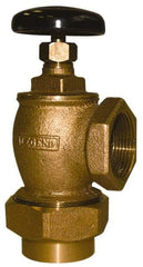 Legend Valve - 1" Pipe, 60 psi WOG Rating, Female Union x FNPT End Connections, Handwheel Convector Steam Angle Radiator Valve - 15 psi Steam Pressure Rating, Bronze - Best Tool & Supply