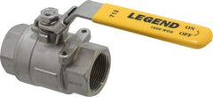 Legend Valve - 1-1/4" Pipe, Full Port, Stainless Steel Standard Ball Valve - 2 Piece, Inline - One Way Flow, FNPT x FNPT Ends, Locking Lever Handle, 1,000 WOG, 150 WSP - Best Tool & Supply