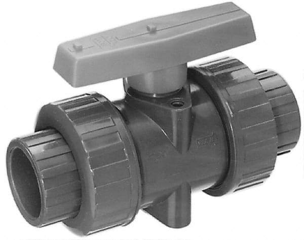 Legend Valve - 4" Pipe, Full Port, PVC True Union Design Ball Valve - Inline - One Way Flow, Solvent x Solvent Ends, Tee Handle, 150 WOG - Best Tool & Supply