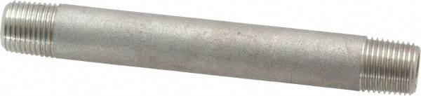 Merit Brass - Schedule 40, 1/8" Pipe x 3" Long, Grade 304/304L Stainless Steel Pipe Nipple - Welded & Threaded - Best Tool & Supply